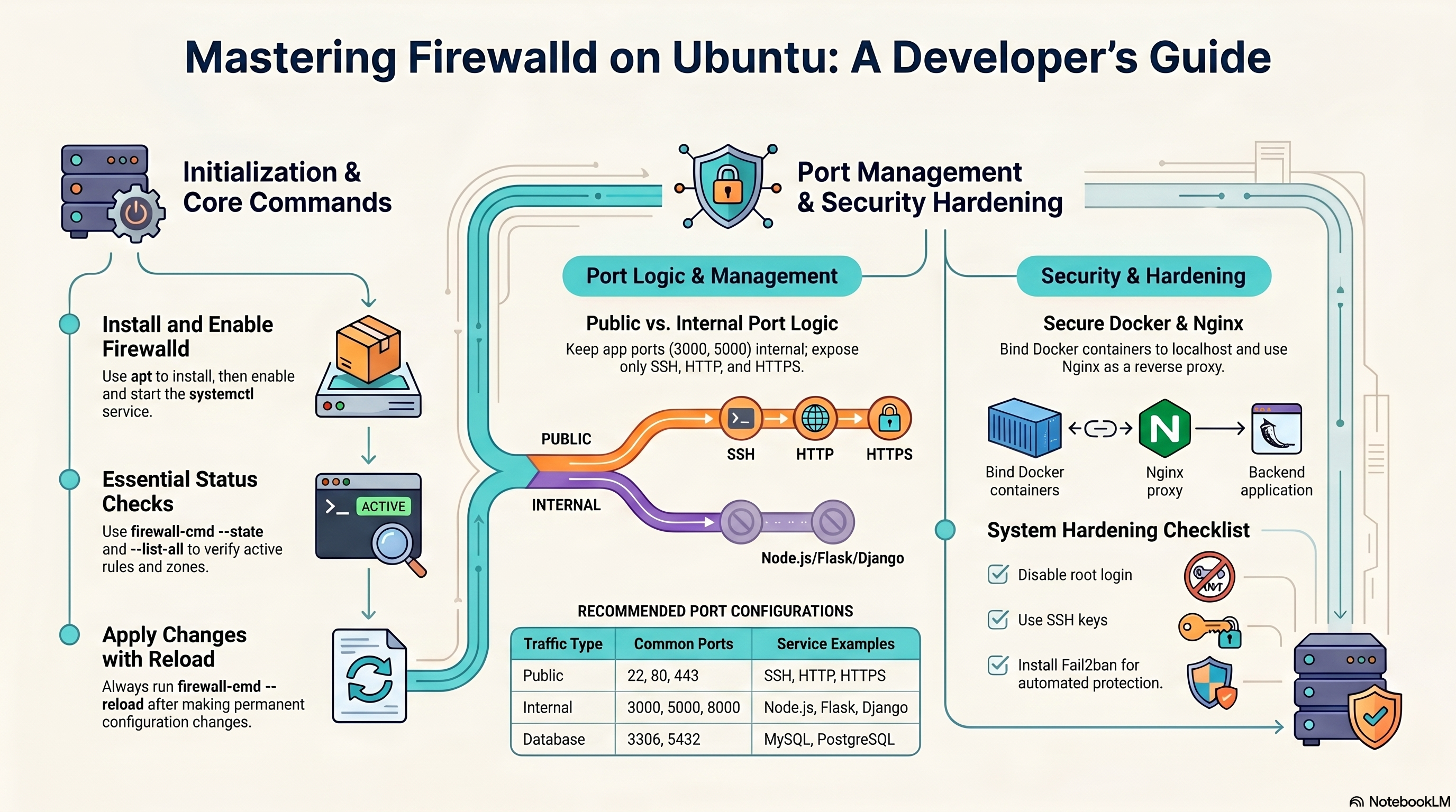 Firewalld Quick Start infographic